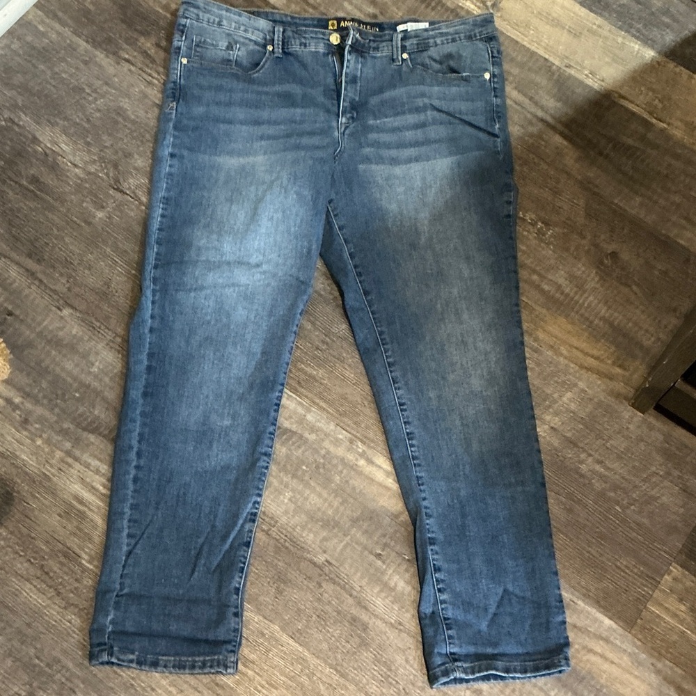 Anne Klein Dark Blue Straight Leg Jeans